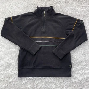 Burton Sweater Mens Medium Black Fleece Pullover 1/4 Zip Outdoor Pockets Men - Picture 1 of 11
