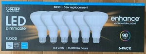 Feit Electric Dimmable Led Light Bulb BR30 Flood 65W 5000K Daylight 6 Count New！ - Picture 1 of 1