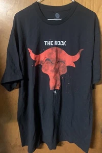 WWE THE ROCK “BRAHMA BULL” OFFICIAL T-SHIRT Size  XXL 2XL Black W/ Red Bull - Picture 1 of 4