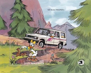 Coches Disney Maldivas Yvert SS 154 Daisy Donald - Imagen 1 de 1