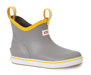 Xtratuf Kids Ankle Deck Boots - Gray/Yellow