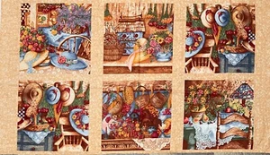 Country Home by Anna Krajewski for SSI Cotton (6)Quilt Blocks Panel 23" x 44" - Picture 1 of 2