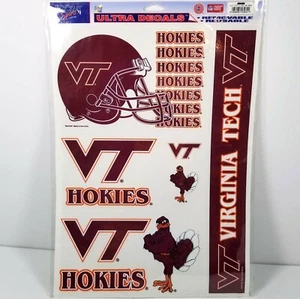 Virginia Tech Ultra Decal Kit! Car Glass Wall Removable Reusable 11 x 17 Inches - Picture 1 of 5