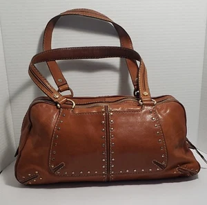 Michael Kors Rare Find VTG Astor Studded Leather Duffle Bag 1981 NMS21-V68US - Picture 1 of 8