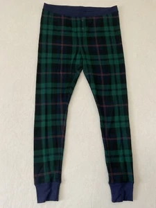 Old Navy Herren Pyjamahose Gr. L blau grün kariert Thermo Waffelstrick Schlafanzug - Bild 1 von 8