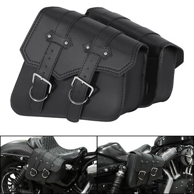 Motorcycle PU Leather Saddle Bags Fit For Harley Davidson Sportster XL 883 1200 - Image 1 of 4