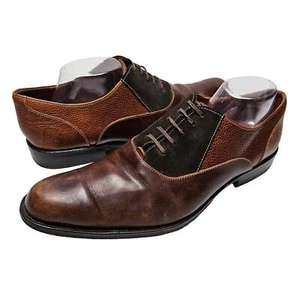 John Fluevog Twin Turbine 211 Carral Street Men's 11.5 Oxfords Dark Brown Mixed - Picture 1 of 12