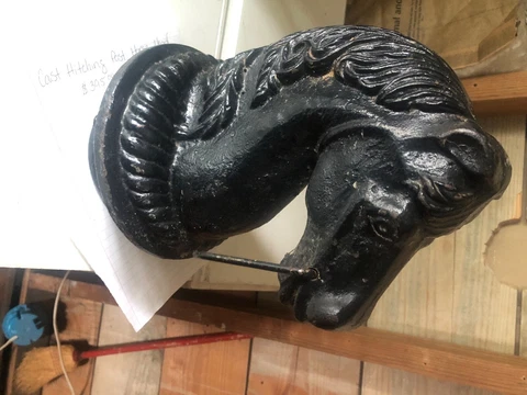 Vintage Cast Iron Hitching Post Horse Head Cover