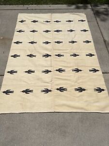Vintage Native American Indian Navajo Wool Rug Blanket Tapestry Old