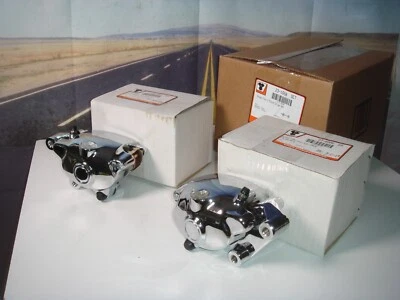 Harley XL Brake Calipers Chrome Sportster Front Set 2000-2009 V-Twin 23-1668 Z9 - Image 1 of 4