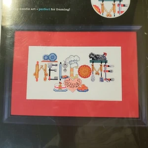 Artiste Counted Cross Stitch Kit WELCOME FRIENDS 11in X 5.625in - Picture 1 of 4