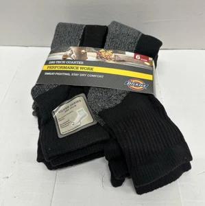 Paquete de 6 calcetines Dickies Dri-Tech Comfort Quarter negros para hombre talla de zapato 6-12 EE. UU. - Imagen 1 de 5