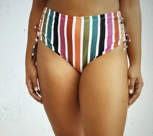 Terra & Sky women's plus striped high-waisted swim bottom size 2X (20W-22W) NWT - Picture 1 of 3