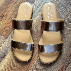 Sandalias sin cordones Lauren Conrad Sunstone metálicas doradas. Mujer talla 6,5 mediana. - Imagen 1 de 5