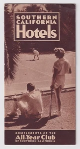 Vintage 1935 Southern California Hotels travel BROCHURE booklet All-Year Club - Picture 1 of 2
