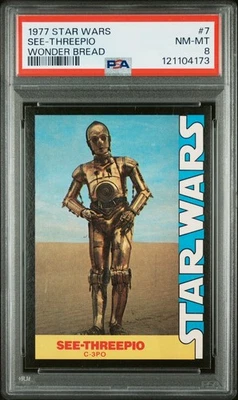 PSA 8 1977 Wonder Bread Star Wars #7 See-Threepio C-3PO Anthony Daniels - Image 1 of 2