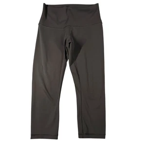 Lululemon Leggings Womens 10 Black Pull On Cropped Leggings Inner Pocket - Picture 1 of 6