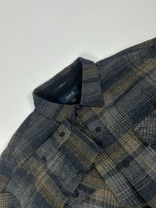 Roark Men’s SZ L Blue Plaid Elbow Patch Flannel Shirt Button Up Long Sleeve - Picture 1 of 11