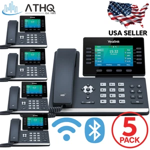 PACK OF 5 Yealink SIP-T54W 16-Line Color Display IP VoIP Phone Bluetooth Wi-Fi - Picture 1 of 11