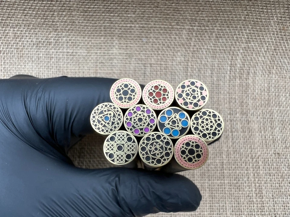 OLIR Mosaikpin Damastklinge Rohling Messergriff damastmesser 13cm Ø 8 mm Video ⭐