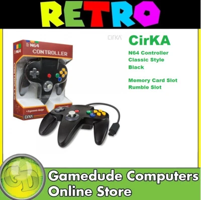CirKA N64 Controller Classic Style BLACK MODEL : M05786-BK   -  [F05* - Image 1 of 4