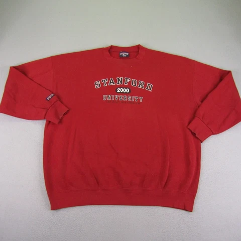Vintage Stanford University Sweatshirt Men XXL Red Crewneck Sweater Pullover Y2K Cover