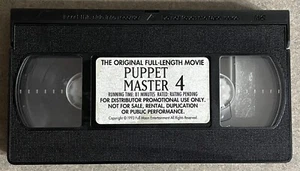 Puppet Master 4 VHS 1993 Full Moon Entertainment Promotional Copy NO COVER - Picture 1 of 7