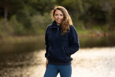 Jersey polar de peluche LeMieux Tara suave cepillado cremallera tela polar Reino Unido 6-18 azul marino