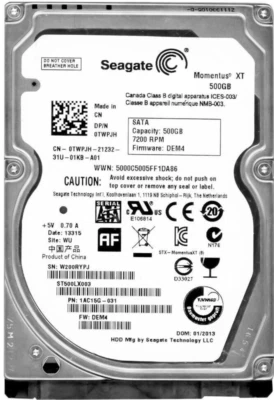 Hard Drive Dell 0TWPJH TWPJH ST500LX003 500GB 7200U/Min 32MB SATA III 2.5 " Inch - Image 1 of 3
