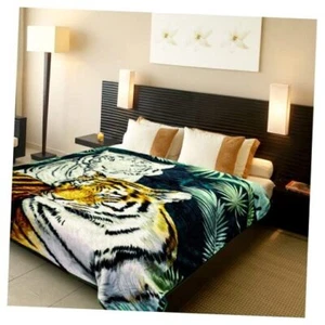 Tiger Blanket Queen Size, Thick Tiger Mexican Blanket - Winter Tiger Blankets  - Picture 1 of 7