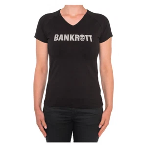 BANKROTT Design Damen T-Shirt Schriftzug groß - silber auf schwarz - Bild 1 von 25