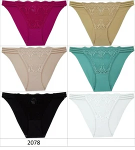 6 Sexy No-show Women Panties String Bikinis Underwear Lace Mixed Color S M L XL - Picture 1 of 8