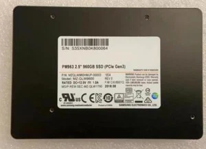 New Samsung PM963 960GB U.2 NVMe 2.5" SSD MZQLW960HMJP-00003 MZ-QLW9600 - Picture 1 of 1