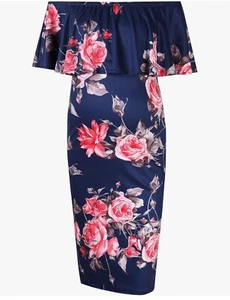 Coolmee Women's Maternity Dress Off Shoulder Casual Maxi Dress - Picture 1 of 3