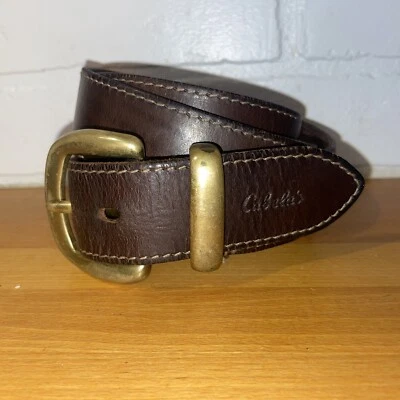 CABELA'S VINTAGE CUERO LATÓN HEBILLA RANGER CINTURÓN VAQUERO 36” Nueva Zelanda bd1 Foto 1 de 4