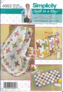 Simplicity Sewing Pattern 4663 Quilt in Day Pinwheel Diaper Bag Baby Change Pad - Picture 1 of 2