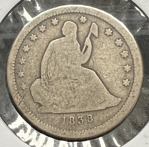 New Listing1838 Seated Liberty Silver Quarter Grades Good+ #Wsc2505