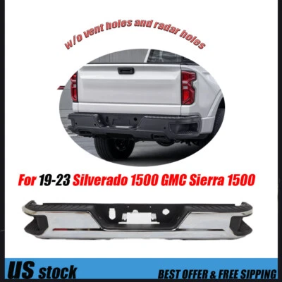For 19-2023 Silverado Sierra 1500 Rear Bumper Assembly W/o Dual Exhuast W/o Park - Image 1 of 4