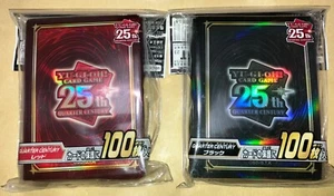 Yu-Gi-Oh 25th Anniversary Black Red  Sleeves Quarter Century Official Konami - Picture 1 of 1