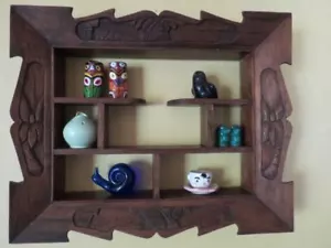 Vintage Fancy Carved Wood Shadowbox Display Wall Shelf - Picture 1 of 12
