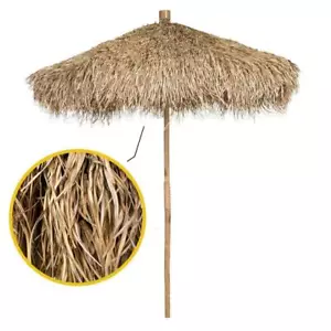 Backyard X-Scapes Patio Umbrellas 7' Adjustable Height Bamboo Sea Grass Tan - Picture 1 of 9