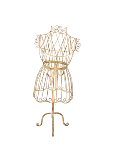Schneiderpuppe Schneiderbüste Gartenfigur Metall Shabby Chic weiß H:88cm -11575- - Bild 1 von 4