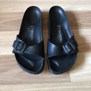Birkenstock MADRID Eva Sandals Slides Size UK 6 EU 39 Black Comfy Slip On Rubber