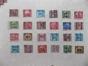 U S Coll'n of (24) used PRECANCELLED STAMPS with different cities-5-23-LS - Picture 1 of 2