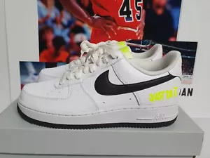 Nike AIR FORCE 1 JUST DO IT White Volt Men’s UK 6.5 EUR 40.5 (DJ6878 100) - Picture 1 of 8