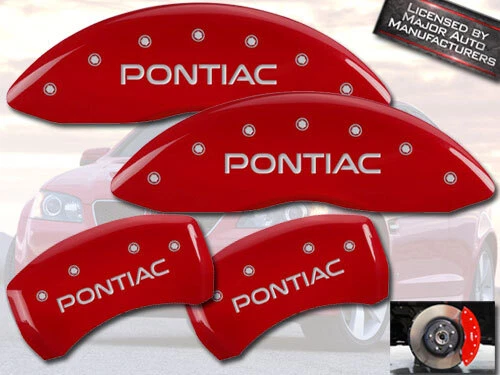 Juego de 4 cubiertas de pinza de disco de freno MGP rojas delanteras + traseras "Pontiac" G6 2005-2010 Foto 1 de 4