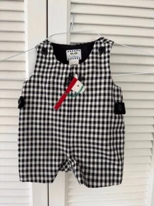 Eiseman Kinder Baby Junge eleganter Strampler schwarz kariert 3 Monate Größe gebraucht, in einwandfreiem Zustand - Bild 1 von 4