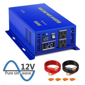 XYZ   Pure Sine Wave Inverter Power 600W 12V DC to 110V/120V AC Off Grid Solar  - Picture 1 of 7