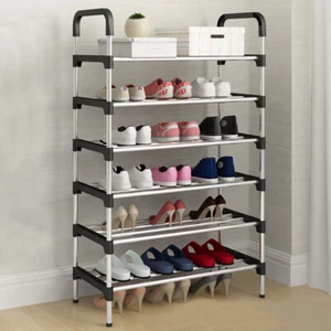 6 Tier Shoe Rack Stand Heavy Duty Sturdy Storage Self Organiser Up to 24 Pairs - Picture 1 of 10