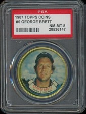 1987 Topps Coins #5 GEORGE BRETT PSA 8 28536147